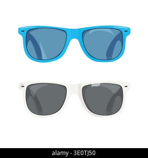 Sunglasses. Flat vector clipart, illustration with isolated background. Stock Vector