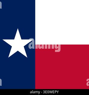 Texas state square flag. Part of The United States of America. Clean design for print, web, or educational use. Vector illustration. Stock Vector