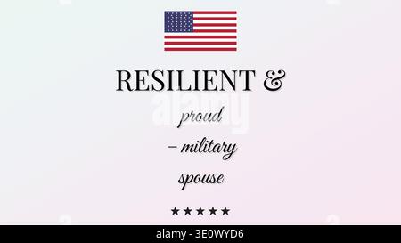 Resilient And Proud Military Spouse Stock Vector