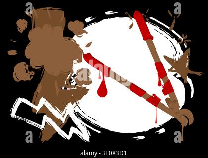 Wire cutter graffiti. Abstract modern street art decoration performed in urban painting style. Stock Vector