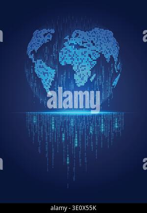 global in digital technology style; concept of digital technology world Stock Vector