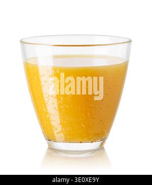 Glass of freshly squeezed cold orange juice isolated on white background Stock Photo
