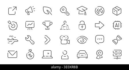 Business and technology line icons set. Modern outline vector symbols collection Stock Vector