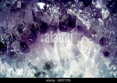 Macro of a purple amethyst crystal stone Stock Photo