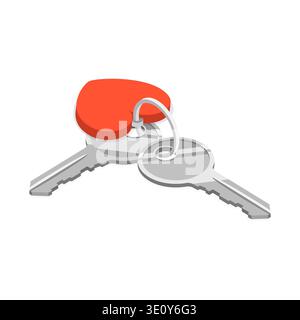 3D Isometric Flat Illustration of Key Sets Collection, Keys with Accessories. Item 3 Stock Photo