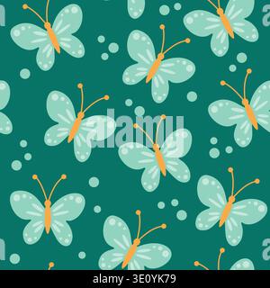 Butterflies Decorative Seamless Spring Pattern Stock Vector