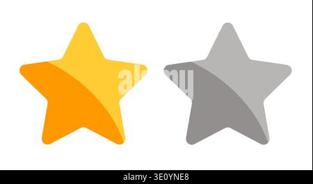 Two stars icons set rating sign symbol vector image. Stock Vector