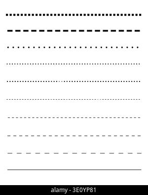Different dotted lines set dividers borders vector design element Stock Vector