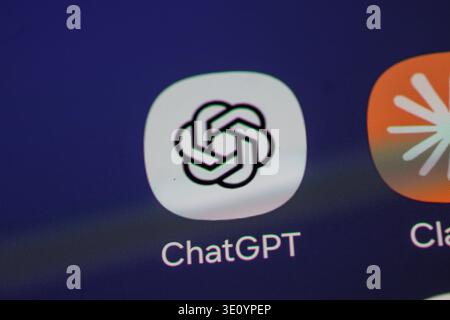 Buenos Aires, Argentina; February 23th 2026: ChatGPT icon on a mobile phone screen. Stock Photo
