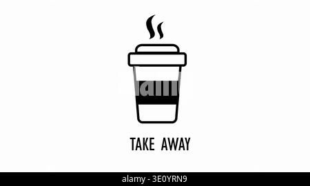 Color takeaway coffee cup icon with steam Stock Vector