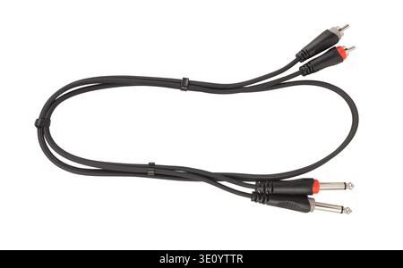 rca ts audio cable path isolated on white Stock Photo