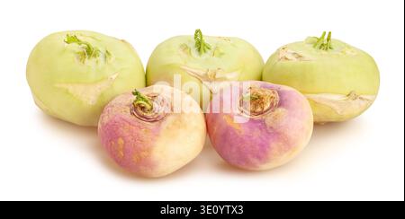 kohlrabi turnip mix path isolated on white Stock Photo