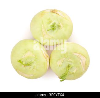 kohlrabi path isolated on white top view Stock Photo