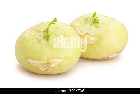 kohlrabi path isolated on white Stock Photo