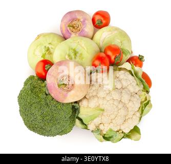 vegetable mix path isolated on white top view Stock Photo