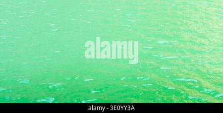 Full frame of green or emerald water background texture is used as natural green water background texture. Stock Photo