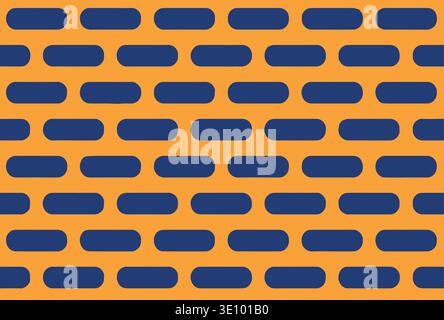 Seamless orange brick wall pattern geometric construction background vector texture Stock Vector