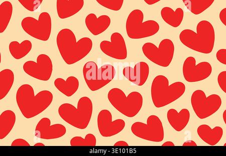 Seamless small red hearts pattern romantic valentine love vector background Stock Vector