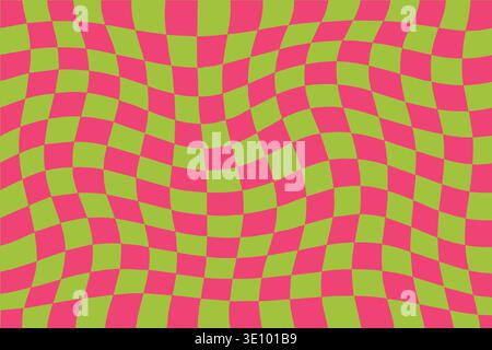 Retro seamless checkerboard pattern red beige geometric square background vector design Stock Vector