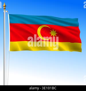 Nakhchivan autonomous Republic flag, Azerbaijan, asiatic country, vector illustration Stock Vector
