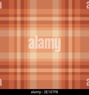 Chinese new year tartan check texture, aged vector textile pattern. Panjabi background seamless plaid fabric in orange and red colors palette. Stock Vector