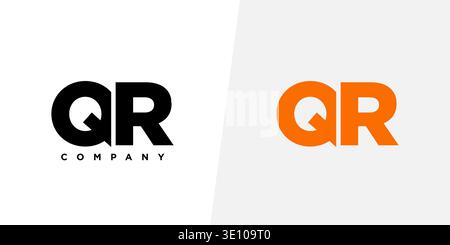 Trendy letter Q and R, QR logo design template. Minimal monogram initial based logotype for company identity. Stock Vector