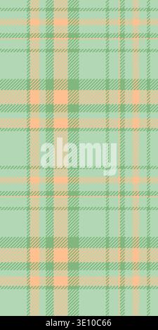 Clan vector plaid background, nostalgic textile texture tartan. Latin seamless check pattern fabric in light and green colors palette. Stock Vector