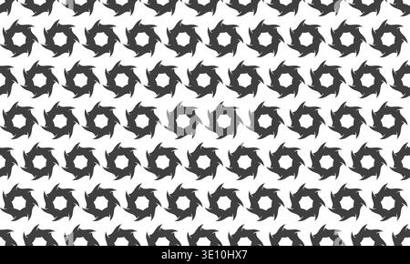 Abstract geometric seamless pattern.  Stylish monochrome design featuring repeating hexagonal motifs, ideal for backgrounds, textures, or textile prin Stock Vector