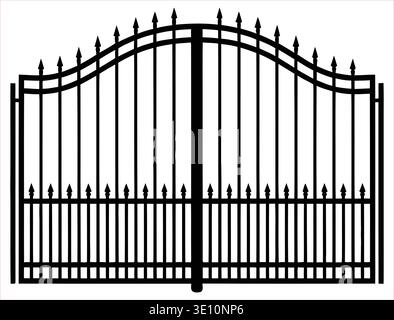 silhouette wrought iron gate vector Stock Vector