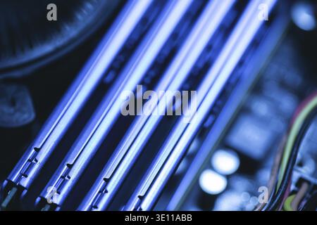 Close-up of RAM memory inside the personal computer Stock Photo