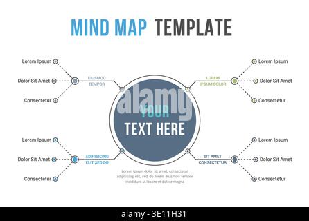Absrtact mind map template, business infographics, vector eps10 illustration Stock Vector