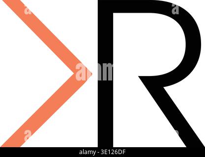 A sophisticated monogram logo featuring interlocking letters K and R in a bold geometric style. Designed for high-end luxury brands, law firms, real e Stock Vector