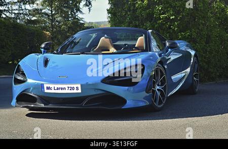 McLaren 720S Spider modern supercar parked outdoors on a sunny day Stock Photo