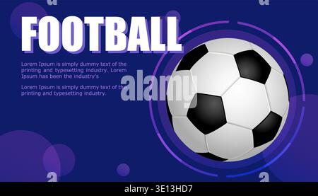 silhouette, soccer ball. Soccer Template design , Football banner, Sport layout design. blue. vector illustration Stock Vector