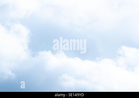 Soft cloudy sky with light overcast clouds and subtle blue tones Stock Photo