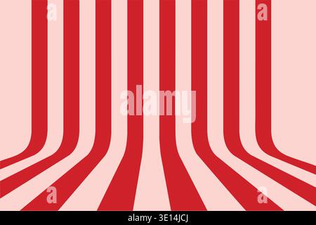 Red perspective stripe stage background geometric abstract design Stock Vector