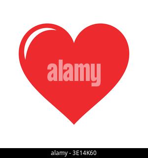 Red romantic heart icon minimal love symbol vector illustration Stock Vector