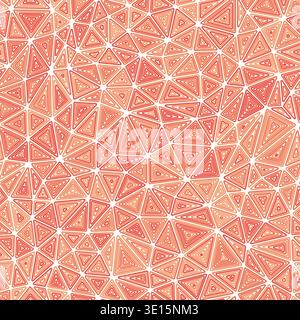 Triangles pattern. Multiple repeated inner triangles. Compact shape size. Monotone colored style. Seamless pattern. Beautiful vector tiles. Stock Vector