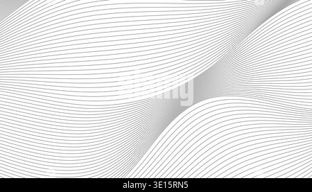 Minimalist vector background featuring fluid, distorted parallel lines creating a sense of depth Stock Vector