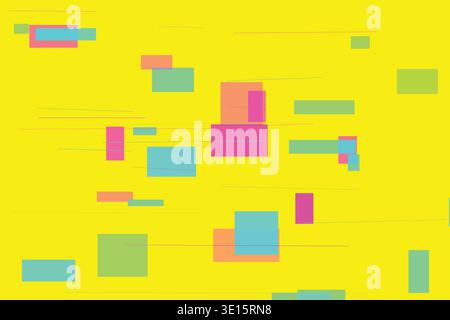Colorful Glitch Blocks Abstract Background Stock Vector