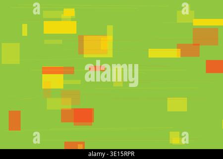 Neon Green Glitch Blocks Digital Background Stock Vector