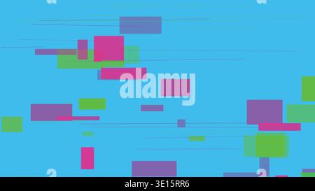 Cyan Purple Pixel Glitch Abstract Background Stock Vector