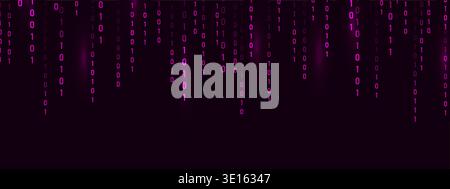 Abstract programming symbols on futuristic blue backdrop. Technology and cyber security. Binary code Rain matrix with modern visual art. Vector Stock Vector