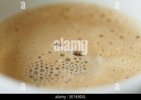 Coffee with foam in close-up view Stock Photo