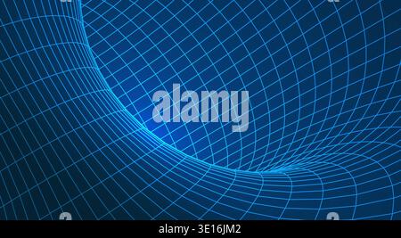 Futuristic AI neural network tunnel Stock Vector
