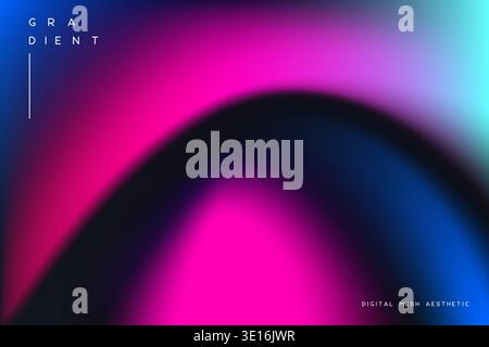 Dark neon mesh gradient Stock Vector