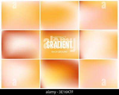 Warm honey and peach mesh gradients. Stock Vector