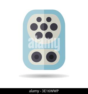 Minimalist outline CCS Type 2 charging inlet icon suitable for electric vehicle infrastructure and eco transport design concepts Stock Vector