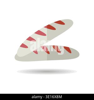 A simple icon of two fresh French baguette loaves. Designed in a clean, modern, flat outline style. Perfect for bakery menus, food apps, and websites. Stock Vector