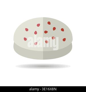A simple icon of a classic burger bun with sesame seeds. Designed in a clean, modern, flat outline style. Ideal for menus, food apps, and websites. Stock Vector